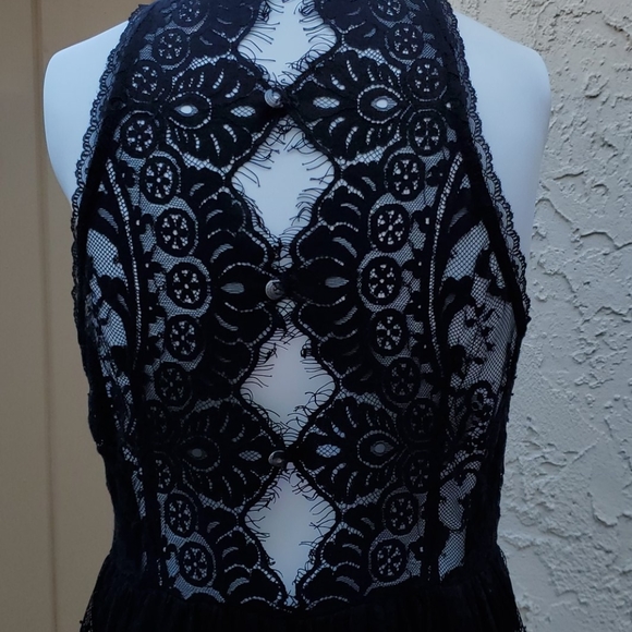 Free people black lace dress sz 6 - Picture 11 of 15